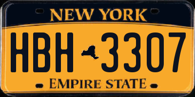 NY license plate HBH3307
