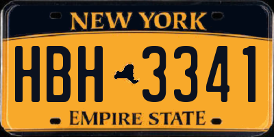 NY license plate HBH3341