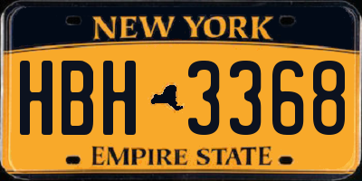NY license plate HBH3368