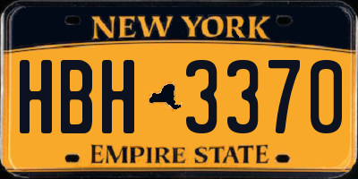 NY license plate HBH3370