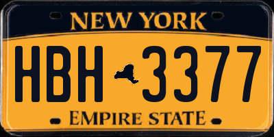 NY license plate HBH3377