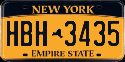 NY license plate HBH3435