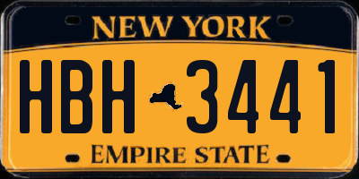 NY license plate HBH3441