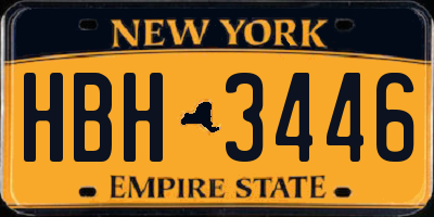 NY license plate HBH3446