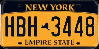 NY license plate HBH3448