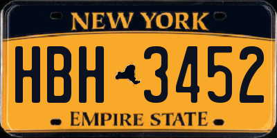 NY license plate HBH3452