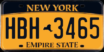 NY license plate HBH3465