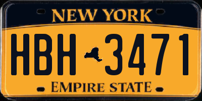 NY license plate HBH3471