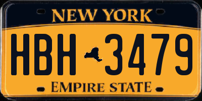 NY license plate HBH3479