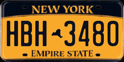 NY license plate HBH3480