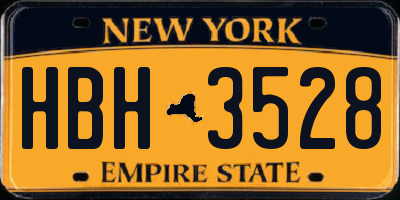 NY license plate HBH3528