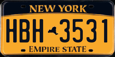 NY license plate HBH3531