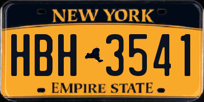 NY license plate HBH3541