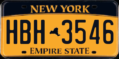 NY license plate HBH3546