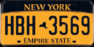 NY license plate HBH3569