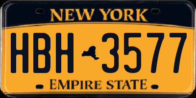 NY license plate HBH3577