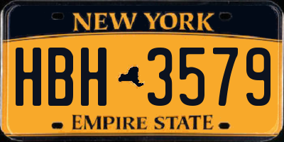 NY license plate HBH3579