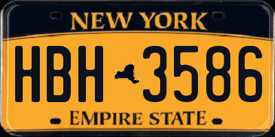 NY license plate HBH3586