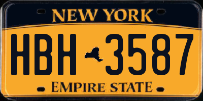 NY license plate HBH3587