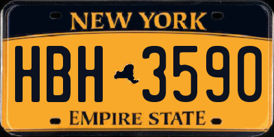 NY license plate HBH3590