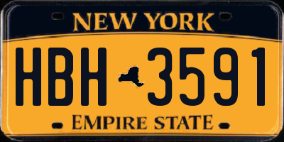 NY license plate HBH3591