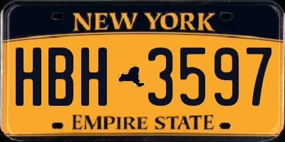 NY license plate HBH3597