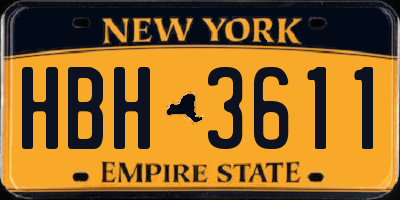 NY license plate HBH3611