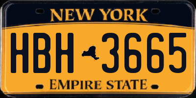 NY license plate HBH3665