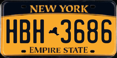 NY license plate HBH3686
