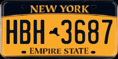 NY license plate HBH3687