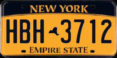 NY license plate HBH3712