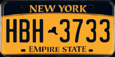 NY license plate HBH3733
