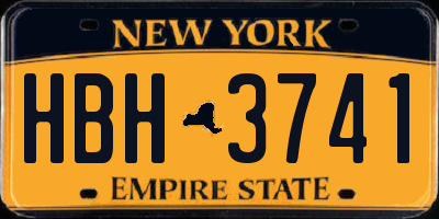NY license plate HBH3741