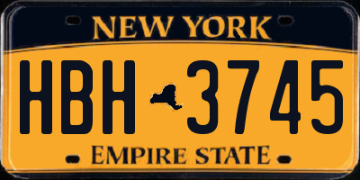NY license plate HBH3745