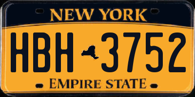 NY license plate HBH3752