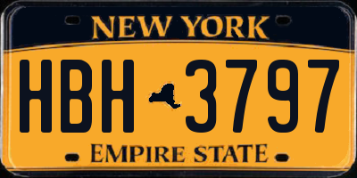 NY license plate HBH3797