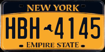 NY license plate HBH4145