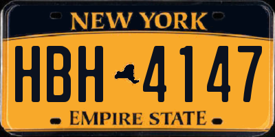 NY license plate HBH4147