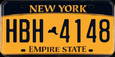 NY license plate HBH4148