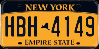 NY license plate HBH4149