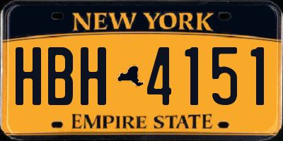 NY license plate HBH4151