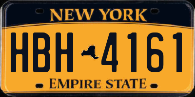 NY license plate HBH4161