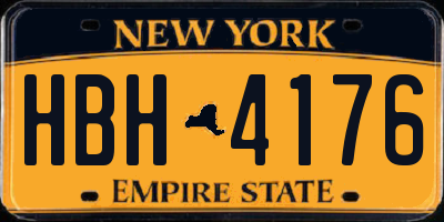 NY license plate HBH4176