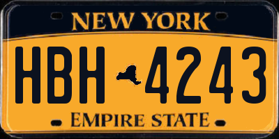 NY license plate HBH4243