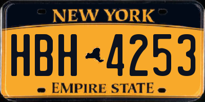NY license plate HBH4253