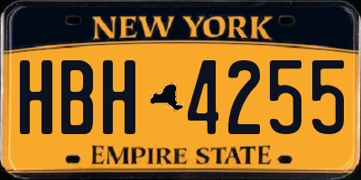 NY license plate HBH4255