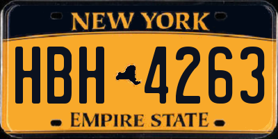 NY license plate HBH4263
