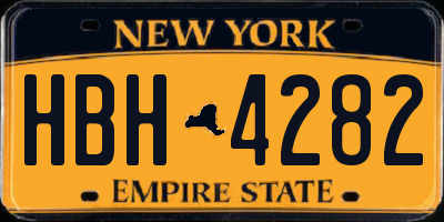 NY license plate HBH4282