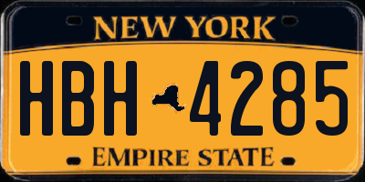 NY license plate HBH4285
