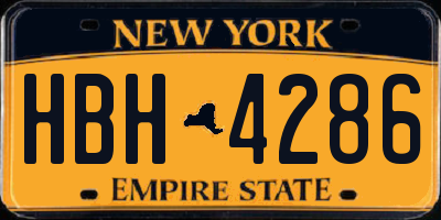 NY license plate HBH4286